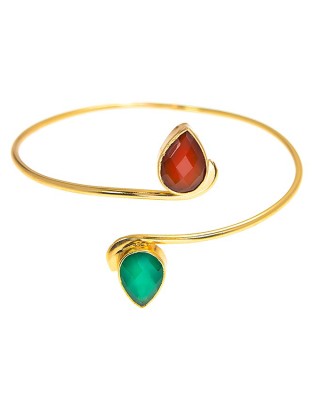 Bangle_D Carnelian_Green Onyx