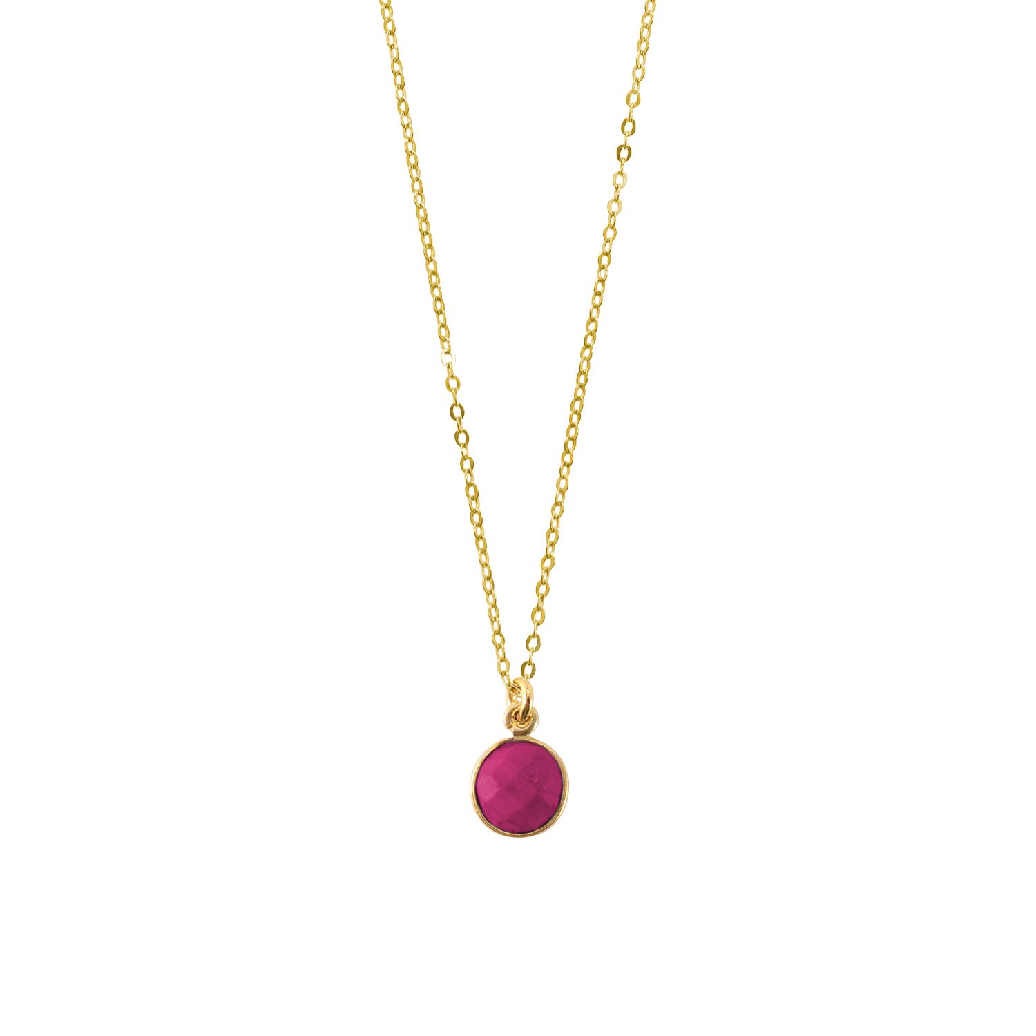 CHARLENE K RUBY GEMSTONE PENDANT NECKLACE - Aqua Sky Boutique