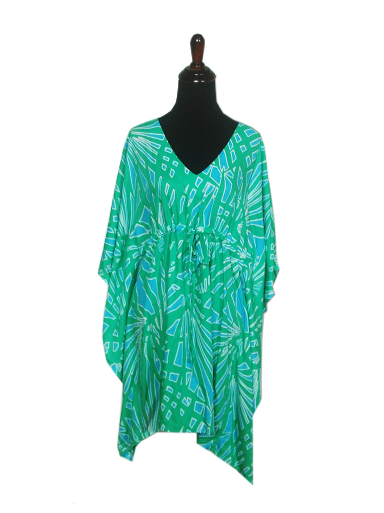 Palm Turquoise Miami Short Sleeve Cover Up - Aqua Sky Boutique